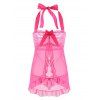 Babydoll En Maille Fendue Avec Volants - Eau Rouge ONE SIZE