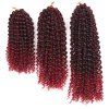 3 Pieces Afro Crépus Bouclés Mali Bob Twist Tresses Courts Cheveux Synthétiques Weaves - Rouge vineux 