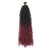 Tissage de Cheveux Mi-Longue Synthétique Tressée Bouclée Brillante Pré Tordu Bouffante - Rouge vineux 