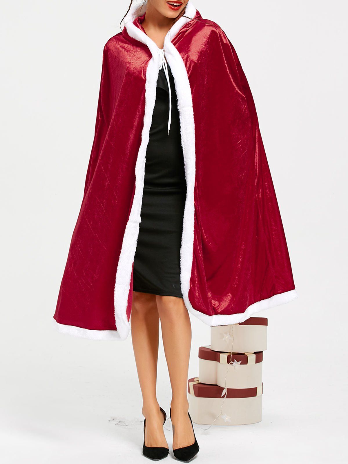 

Christmas Santa Claus Hooded Cape, Red