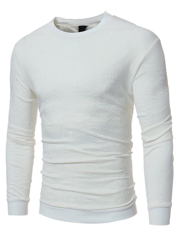 

Jacquard Paisley Crewneck Sweatshirt, White