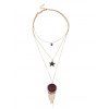 Imitation Dreamcatcher Star Three Layered Necklace - d'or 