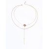 Bar Illusion Pattern Round Layered Necklace - d'or 