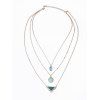 Illusion Pattern Triangle Three Layered Necklace - d'or 