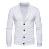Turndown Collar Poches Bouton Cardigan - Blanc L