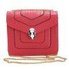 Chain Geometric Faux Leather Crossbody Bag - RED 