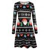 Robe T-shirt Grande Taille Imprimé Père Noël Fée Noël - Noir 3XL