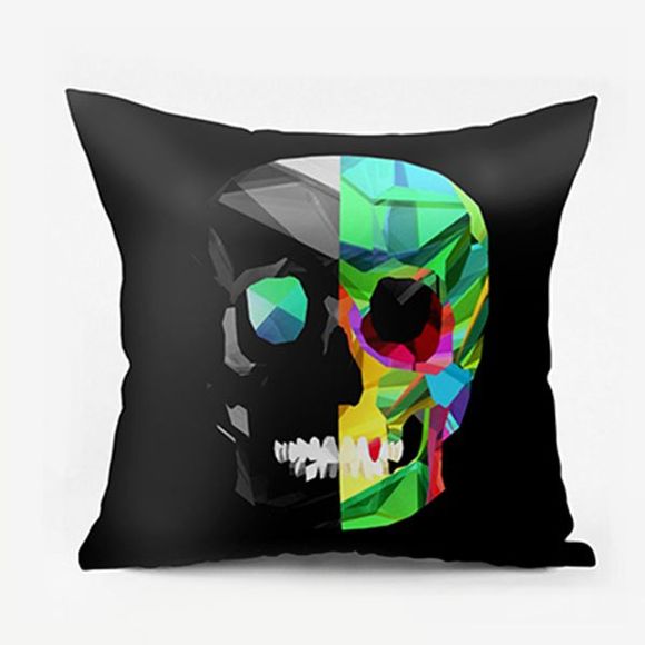 Housse d'oreiller carrée de motif Skull Pattern - Noir W26 INCH * L26 INCH