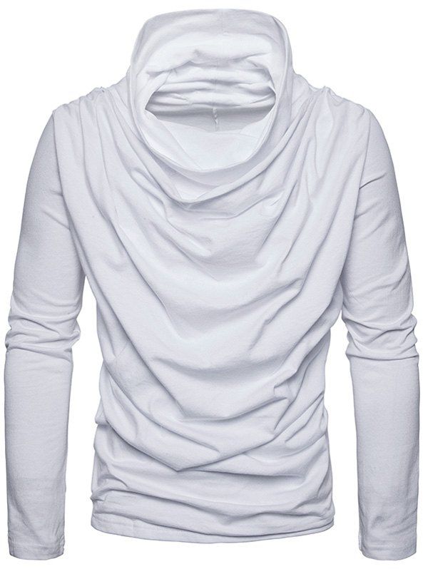 

Cowl Neck Accordion Pleat T-shirt, White