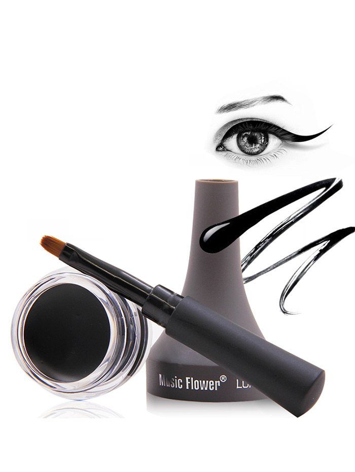 

Long Lasting Smudge-Proof Gel Eyeliner With Brush, Black