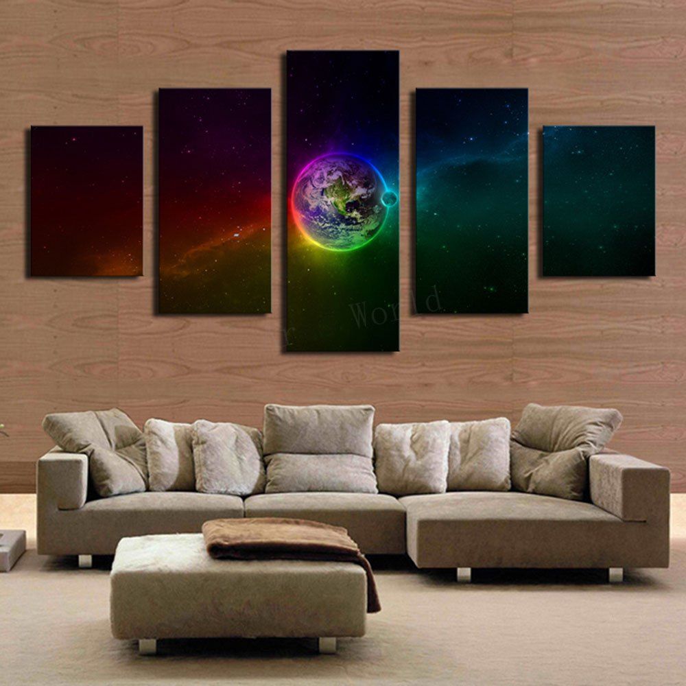 

Galaxy Earth Printed Unframed Canvas Paintings, Colorful