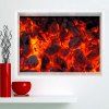 3D Hot Coals Print Multifonction Stick-on Wall Art Painting - Rouge Cadre 