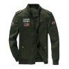 Zipper Up Epaulet Design Patched Jacket - ARMY GREEN M