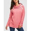 Cowl Neck Loose Fitting Raglan Sweat à manches - Rose S