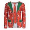 T-Shirt à Manches Longues Motifs Noël - Rouge 2XL
