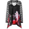 Haut avec Empiècements en Dentelle et à Col Trou de Serrure Grande-Taille - Noir 5XL