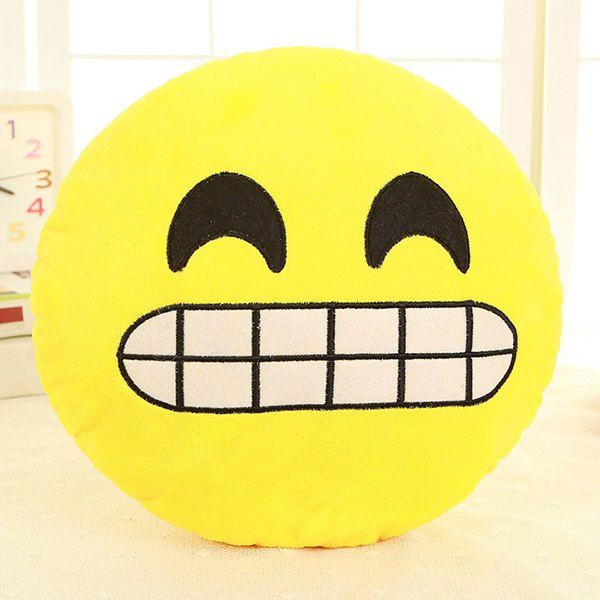 

Smile Face Emoticon Pattern Pillow Case, Yellow and black