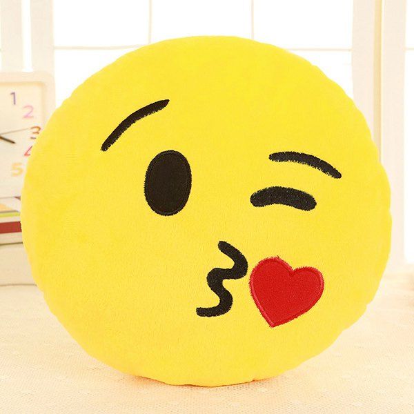 

Smile Face Emoticon Pattern Pillow Case, Yellow and red