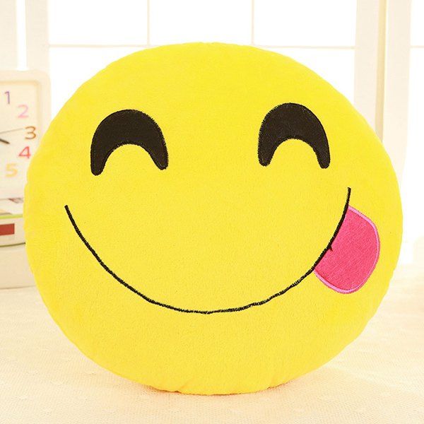 

Smile Face Emoticon Pattern Pillow Case, Light rose