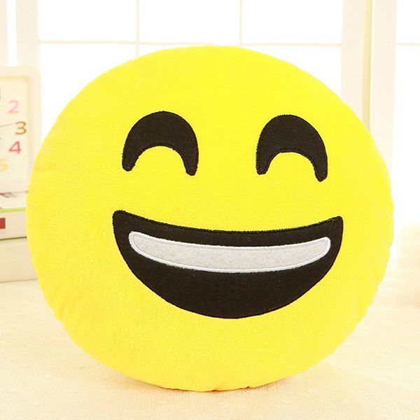 

Smile Face Emoticon Pattern Pillow Case, White and black