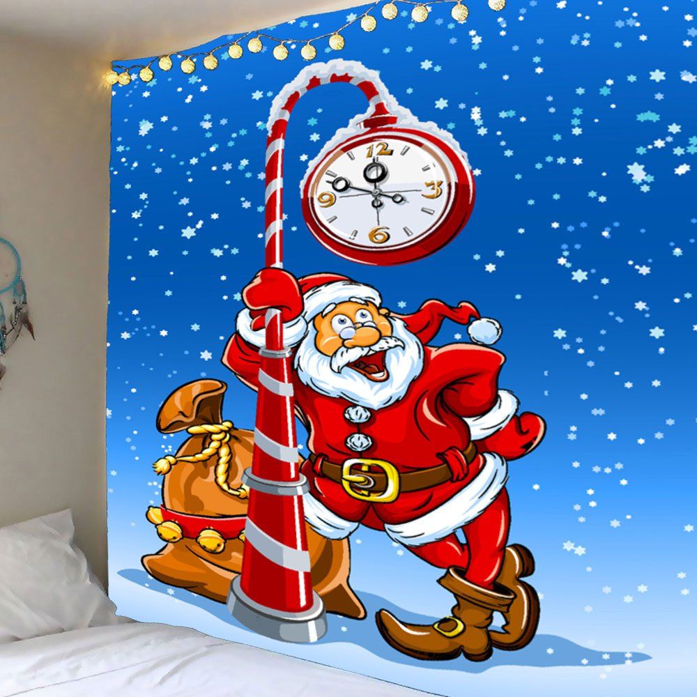 

Waterproof Santa Claus Clock Pattern Wall Hanging Tapestry, Colorful