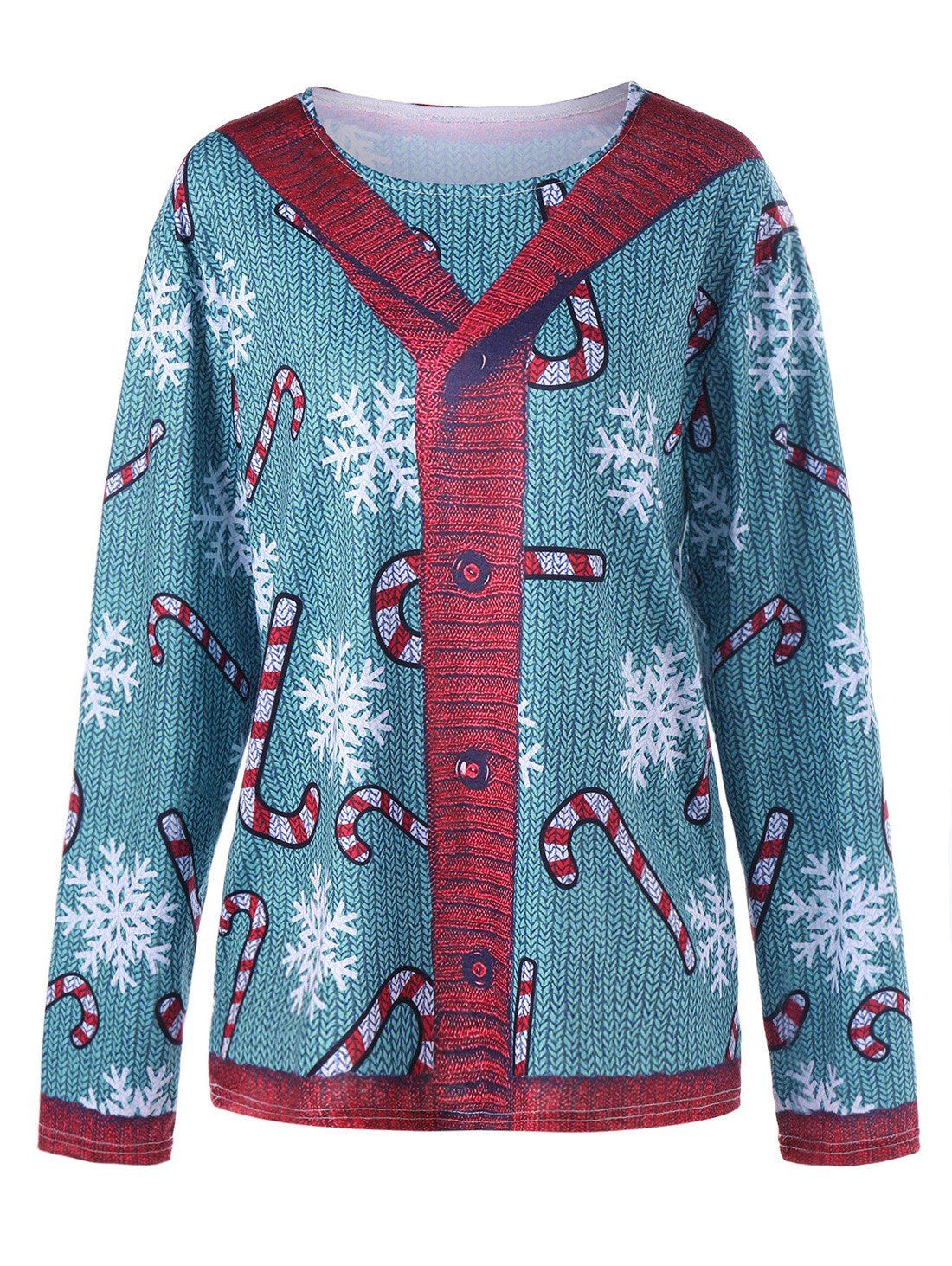 

Plus Size Cardigan Illusion Graphic Top, Blue green