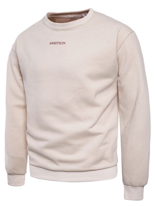 

Back Zipper Fleece Graphic Print Sweatshirt, Off-white