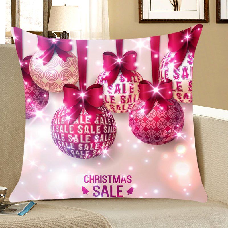 

Christmas Bowknot Balls Printed Throw Pillow Case, Tutti frutti
