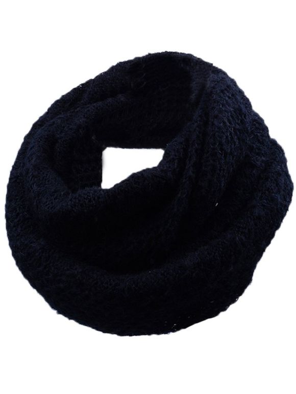 Écharpe Douce Tricotée au Crochet Motif Losange - Noir 