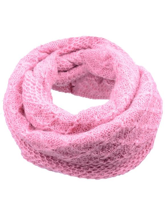 Écharpe Douce Tricotée au Crochet Motif Losange - Rose clair 