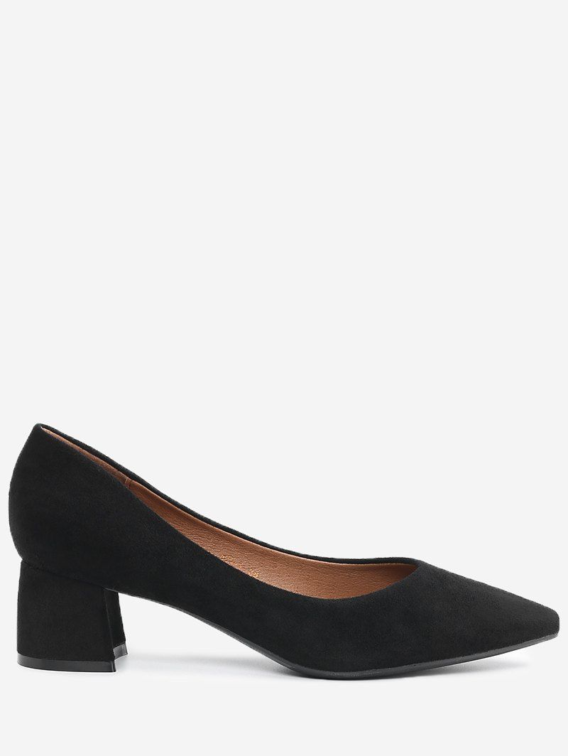 

Mid Heel Pointed Toe Pumps, Black