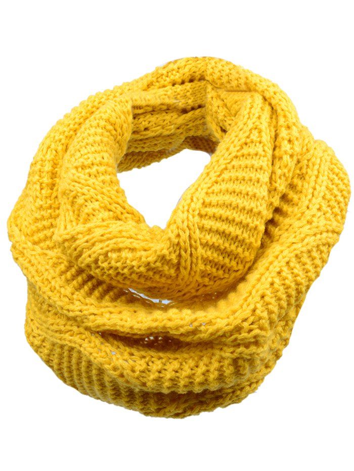 

Outdoor Thick Ribbed Knit Winter Scarf, Yellow