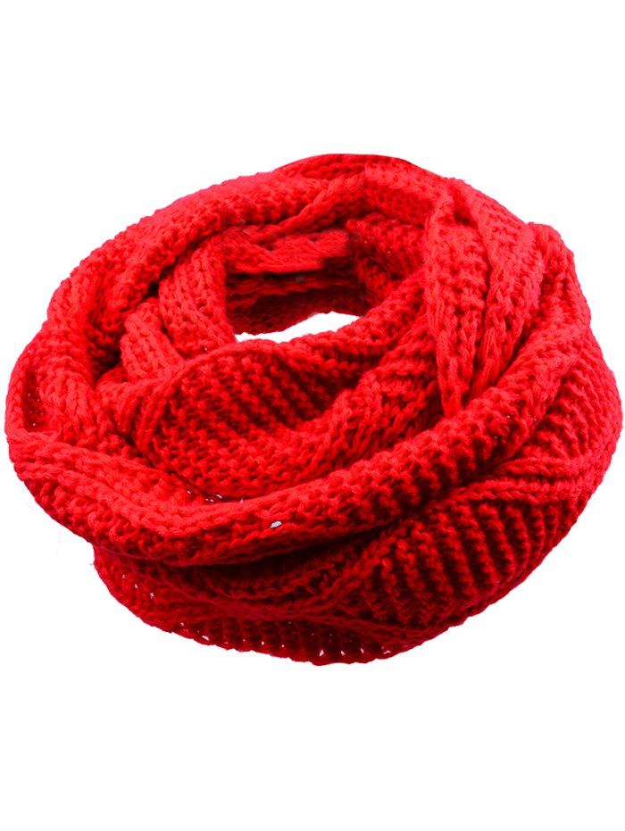 

Outdoor Thick Ribbed Knit Winter Scarf, Bright red