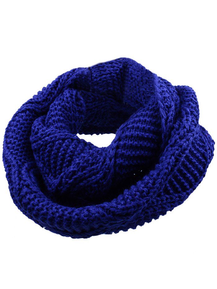 

Outdoor Thick Ribbed Knit Winter Scarf, Royal