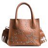 Sac Fourre-tout Rayé Clous Etoiles - Brun 