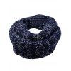 Écharpe chaude tricotée au crochet en crochet de couleur vintage - Noir 