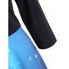 Christmas Long Sleeve Print Flare Dress - BLACK L