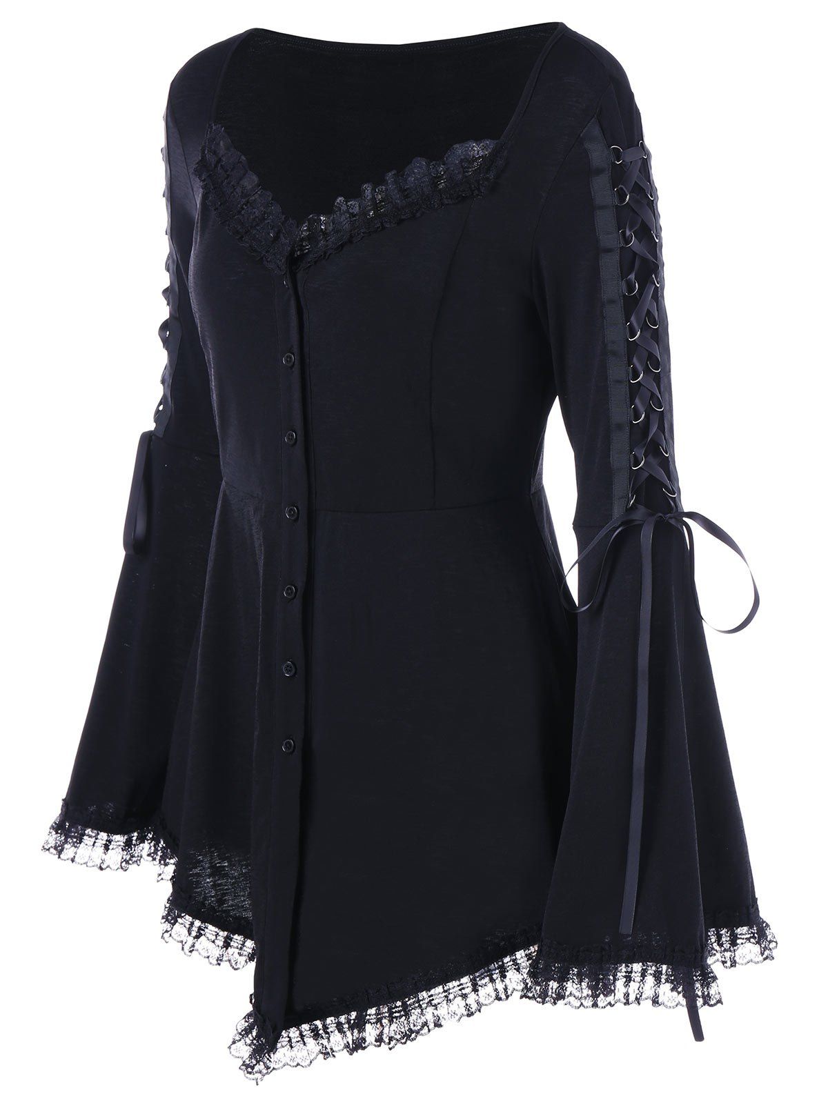 DressLily.com: Photo Gallery - Lace Up Flare Sleeve Gothic Top