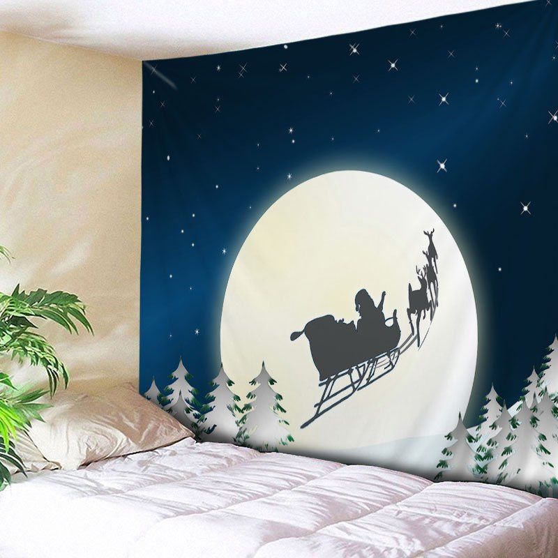 

Christmas Night Moon Print Tapestry Wall Hanging Art, Colormix