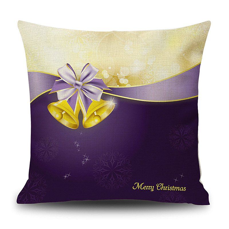 

Christmas Bells Letter Print Linen Sofa Pillowcase, Colormix