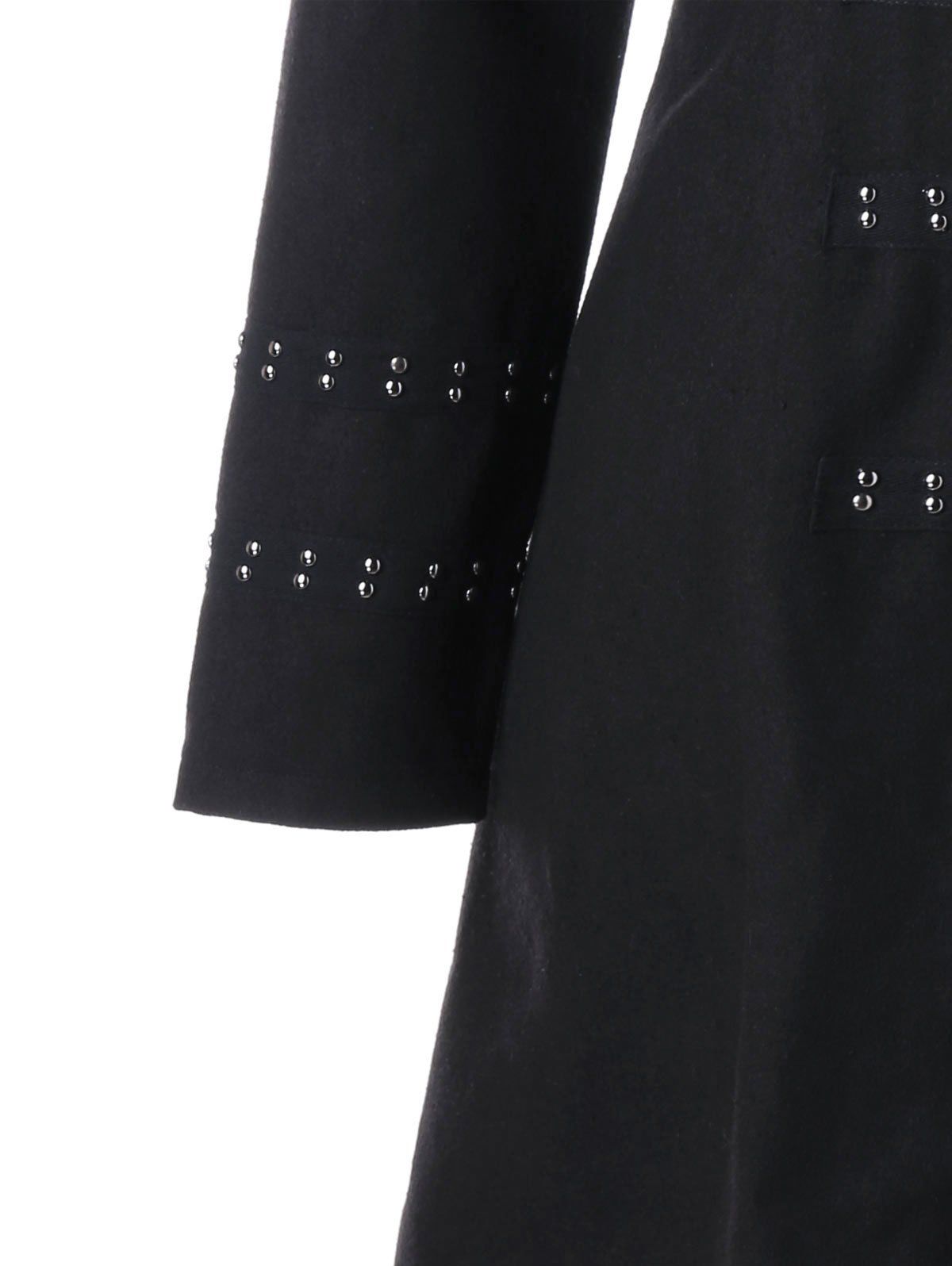 2018 Metal Embellished Lace Up Dip Hem Coat BLACK M In Jackets & Coats ...