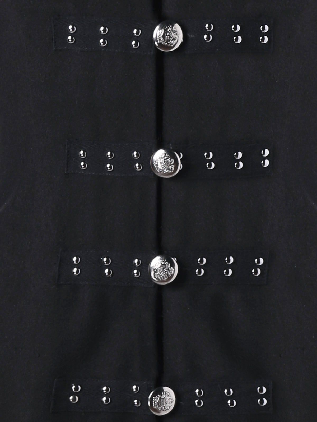 2018 Metal Embellished Lace Up Dip Hem Coat BLACK M In Jackets & Coats