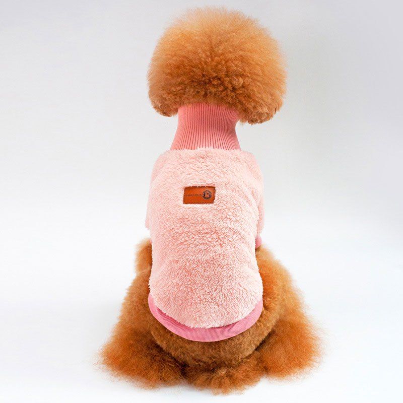 

Coral Fleece Turtleneck Clothes for Pet Dog, Pink