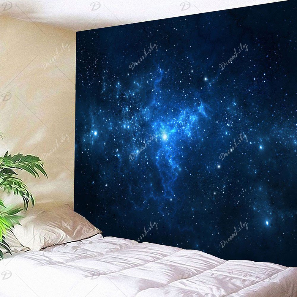 2018 Starry Night Patterned Hanging Wall Art Tapestry Blue W Inch L Inch In Wall Tapestries