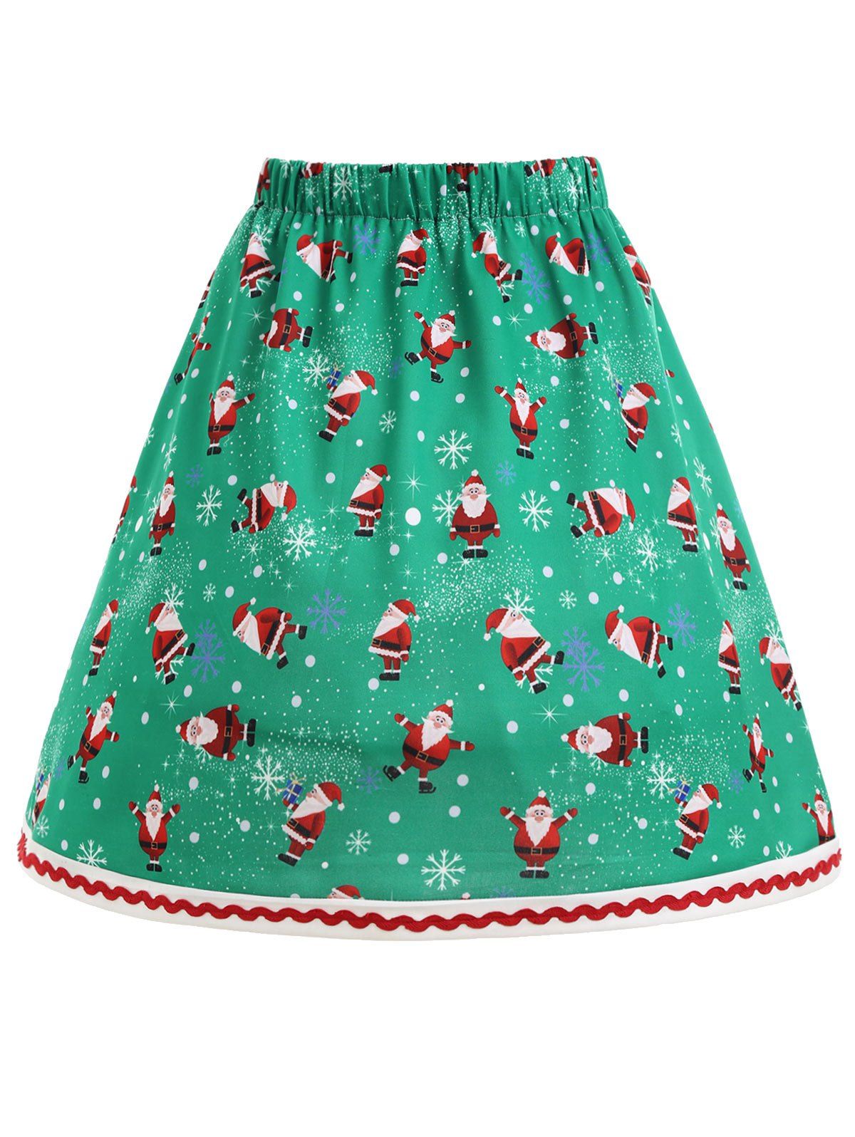 

Christmas Santa Claus Snowflake Plus Size Skirt, Green