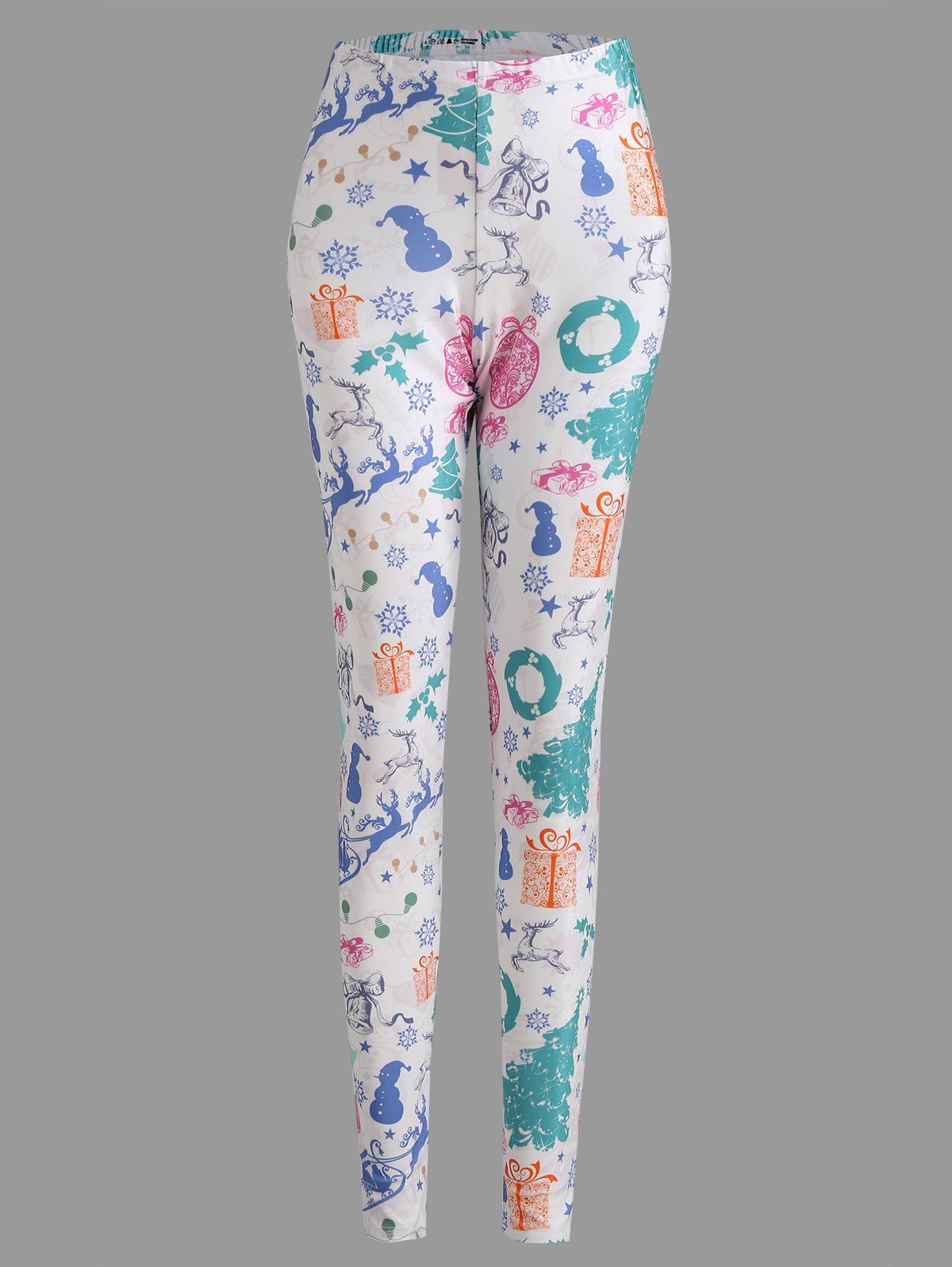 

Christmas Snowflake Tree Sled Plus Size Leggings, White