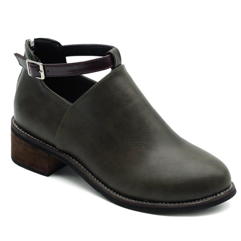 2018 buckled black heel back zipper ankle boots army green 2018 buckled black heel back zipper ankle boots army green