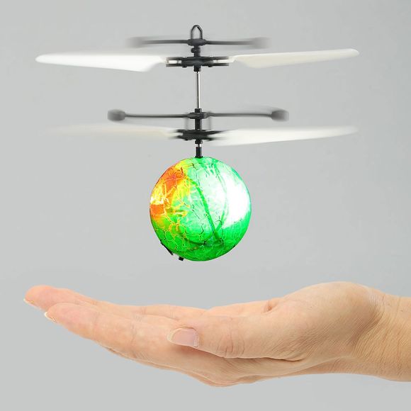 Boule Infrarouge à Induction Volante avec LED Clignotant et Coloré - Vert 