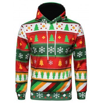 

Christmas Snowflake Geometric Print Pullover Hoodie, Colormix