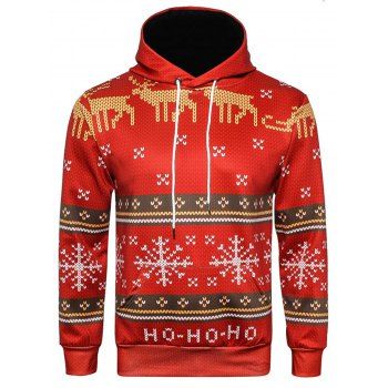 

Ugly Snowflake Graphic Print Christmas Hoodie, Colormix